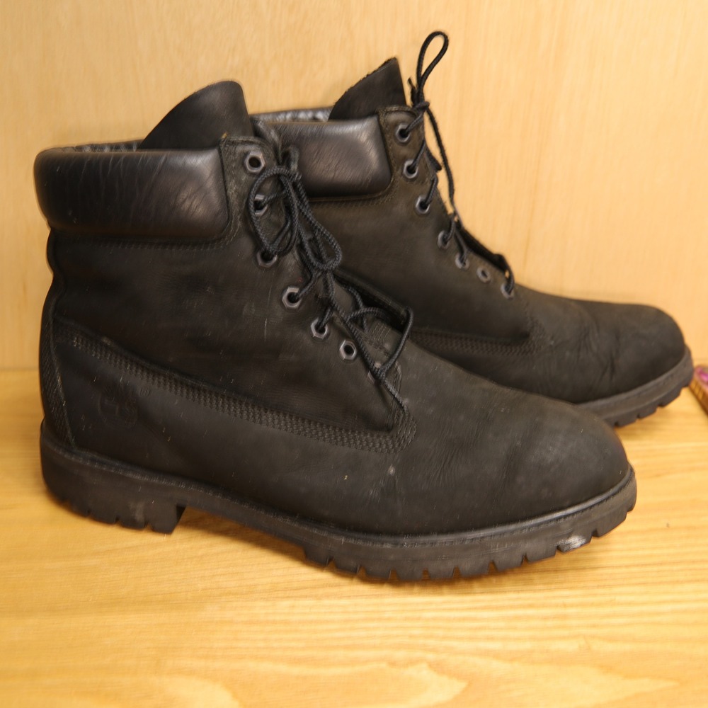 Timberland 6 Inch Premium Waterproof Boots Black Nubuck 10073 Mens 11.5 M
